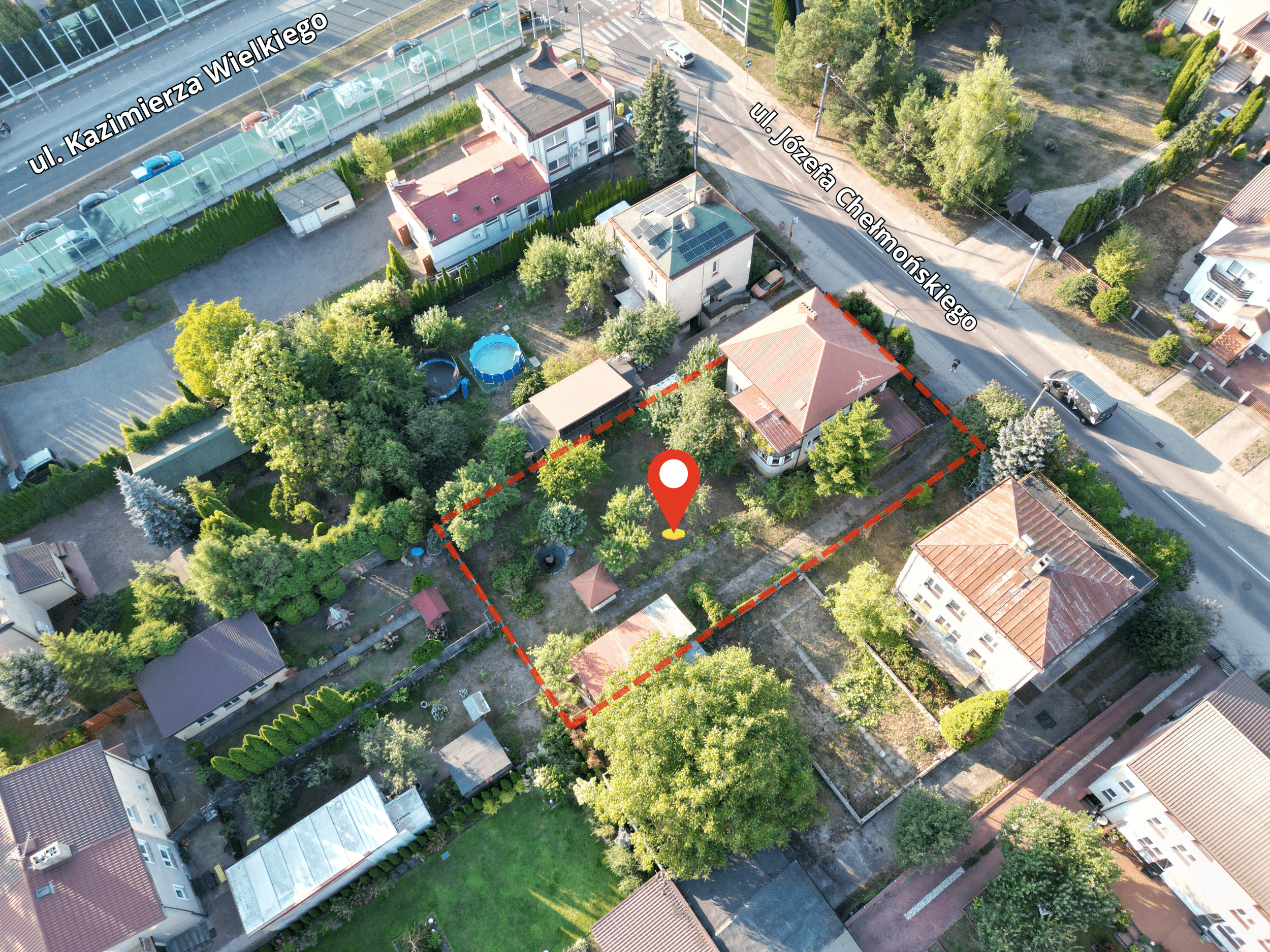 wykonanie usługi dronem w Podlaskiem z pomocą drona DJI wraz z oznaczeniem działki